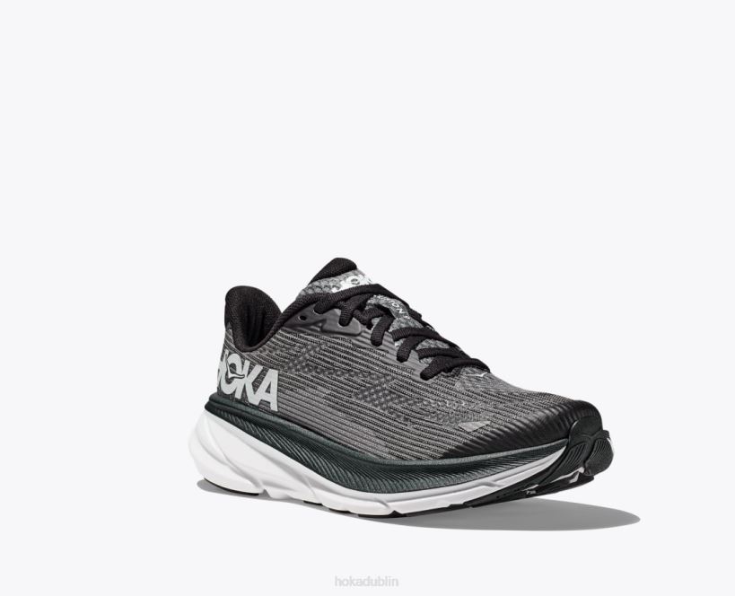 VLP8673 Hoka Kids Clifton 9 Black/White