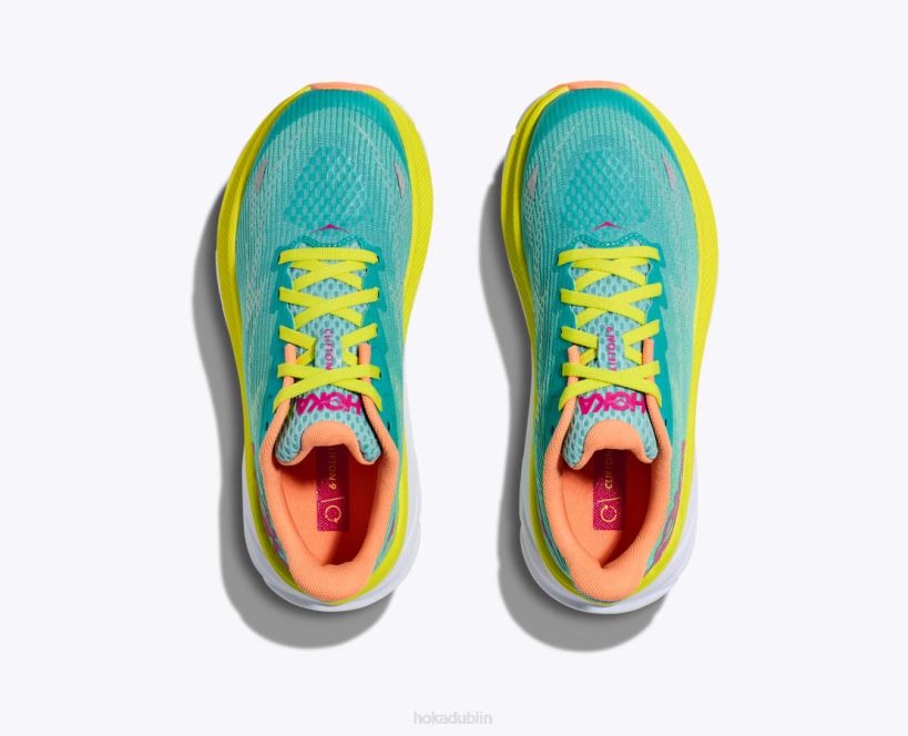 VLP8675 Hoka Kids Clifton 9 Ceramic/Evening Primrose