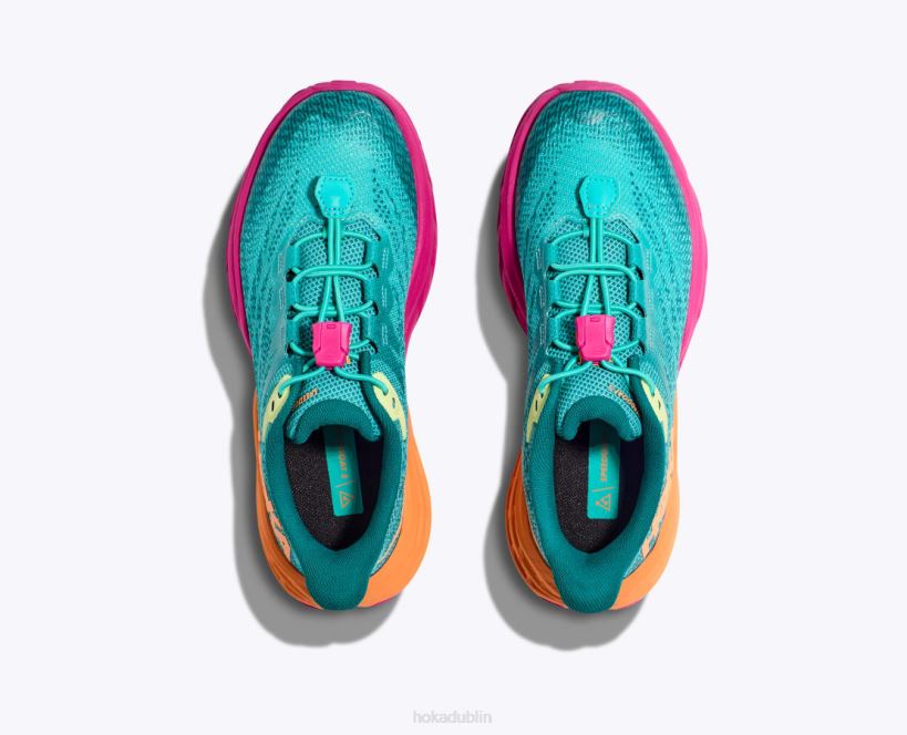 VLP8678 Hoka Kids Speedgoat 5 Castlerock/Vibrant Orange