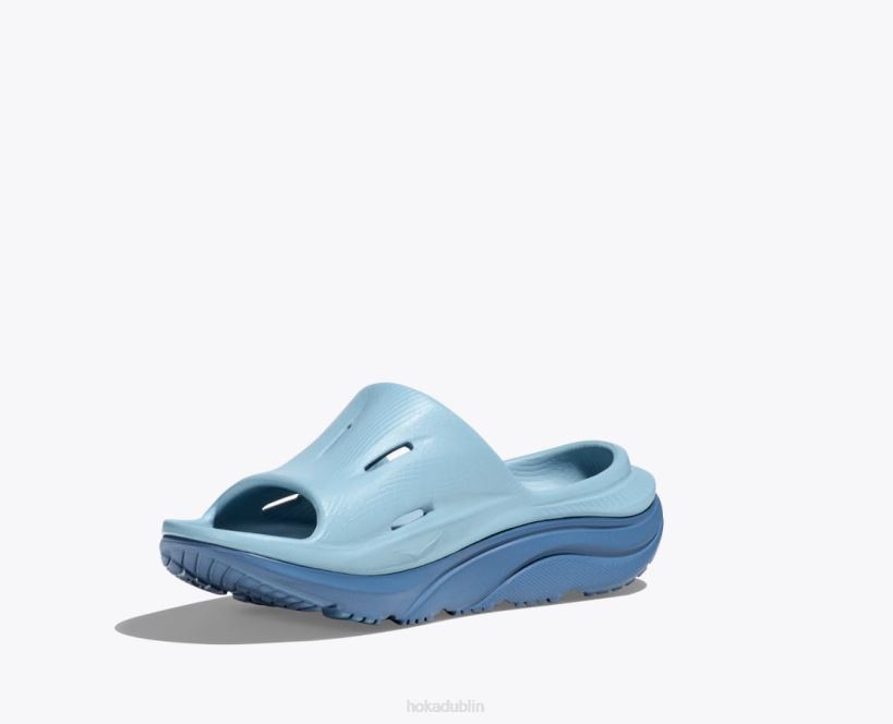 VLP8681 Hoka Kids Ora Recovery Slide 3 Stone Blue/Bluesteel