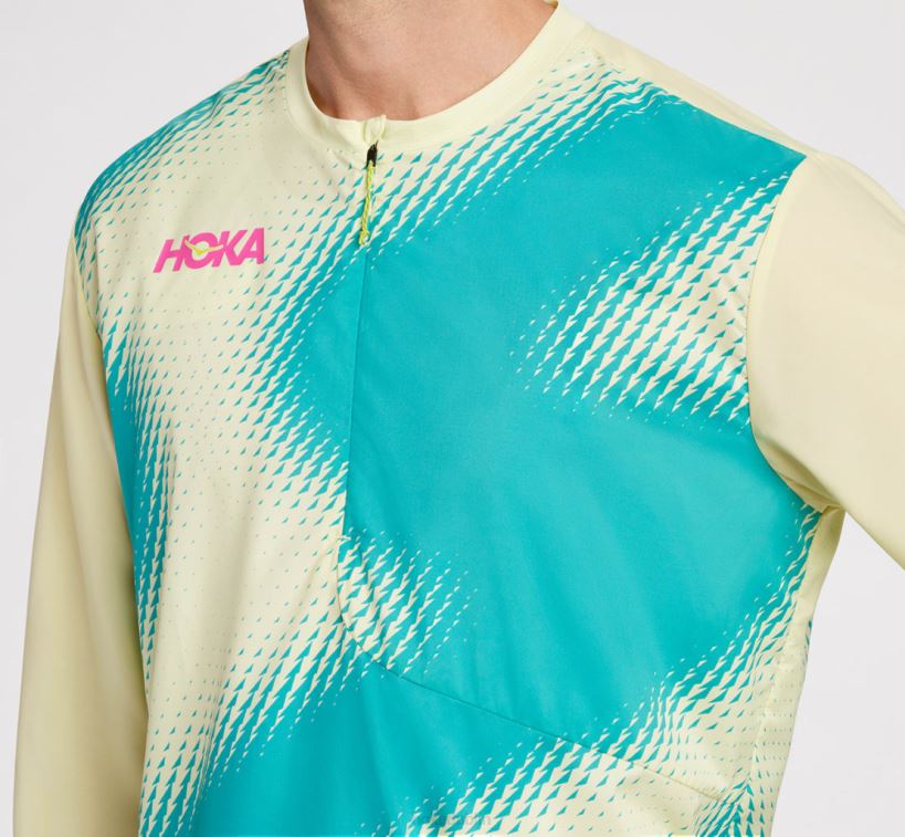 VLP8665 Hoka Men 1/2 Zip Wind Shell Fiesta