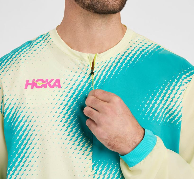 VLP8665 Hoka Men 1/2 Zip Wind Shell Fiesta
