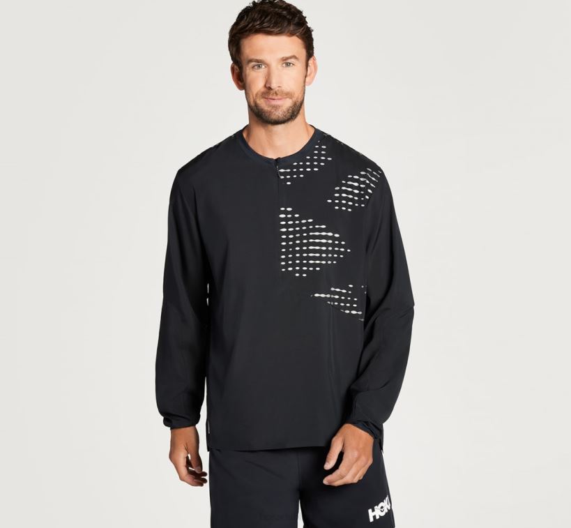 VLP8671 Hoka Men 1/2 Zip Wind Shell Black