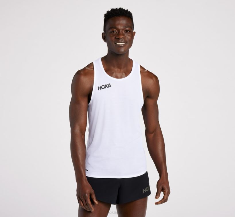 VLP8629 Hoka Men Glide Singlet White