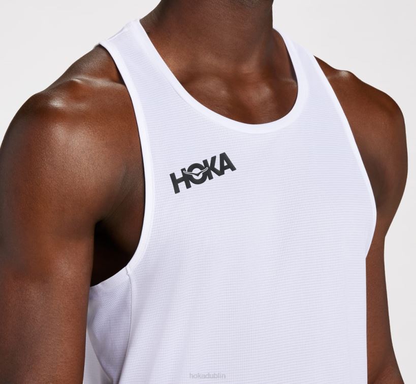 VLP8629 Hoka Men Glide Singlet White