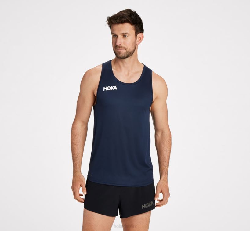 VLP8630 Hoka Men Glide Singlet Outer Space