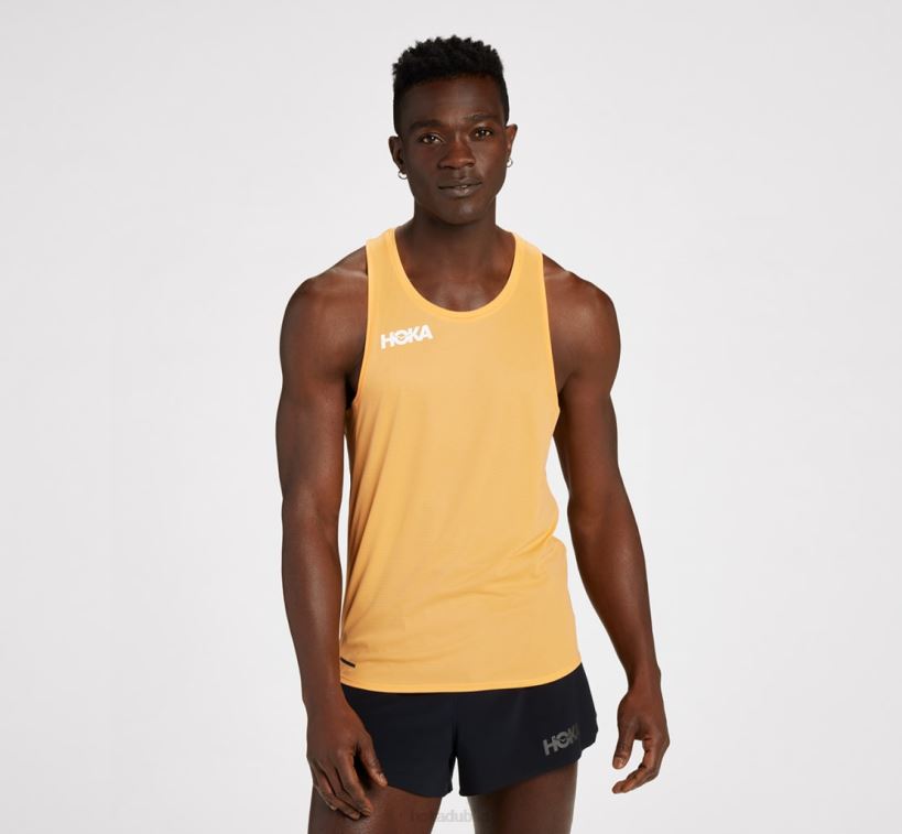 VLP8631 Hoka Men Glide Singlet Mock Orange