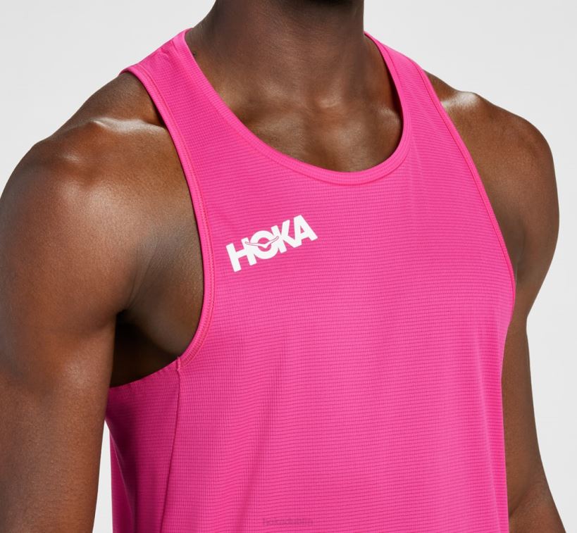 VLP8633 Hoka Men Glide Singlet Pink Yarrow