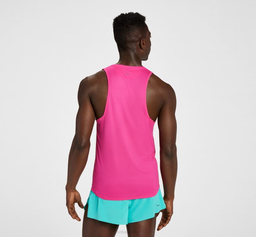 VLP8633 Hoka Men Glide Singlet Pink Yarrow