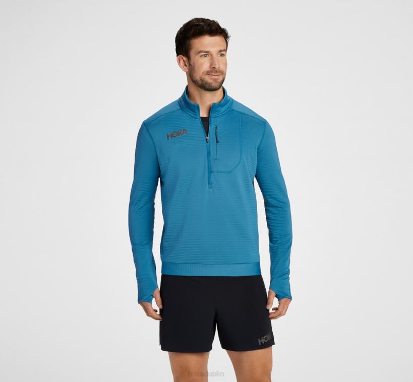 VLP8638 Hoka Men 1/2 Zip Blue Steel