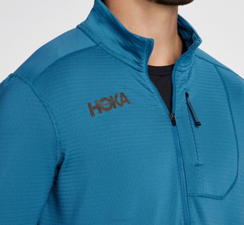 VLP8638 Hoka Men 1/2 Zip Blue Steel