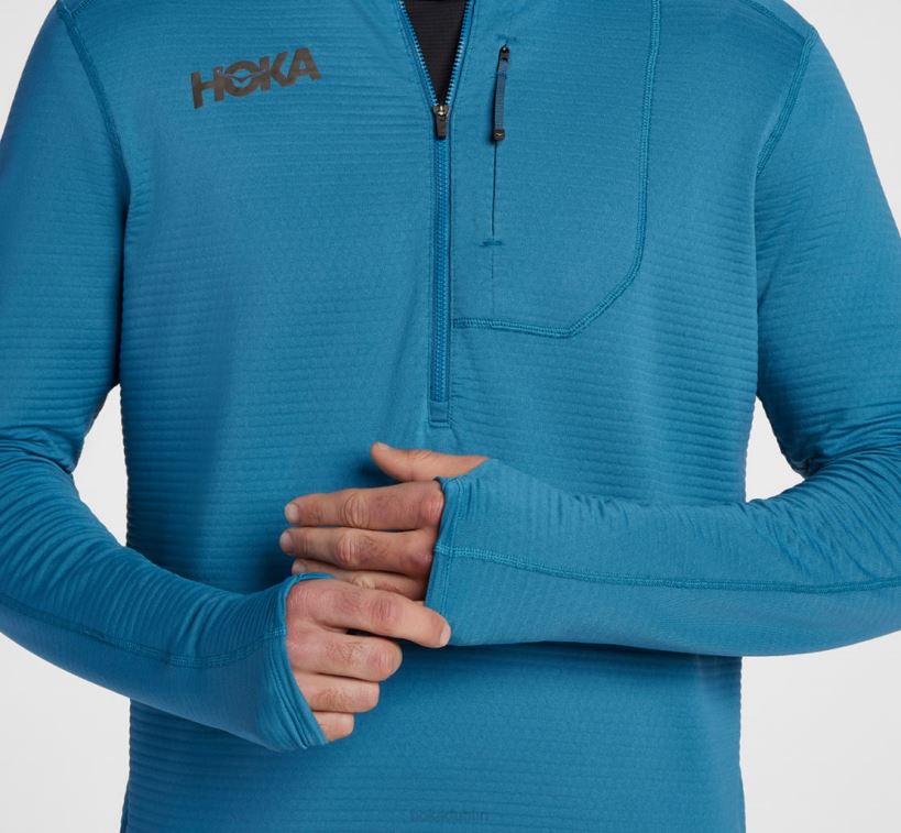 VLP8638 Hoka Men 1/2 Zip Blue Steel
