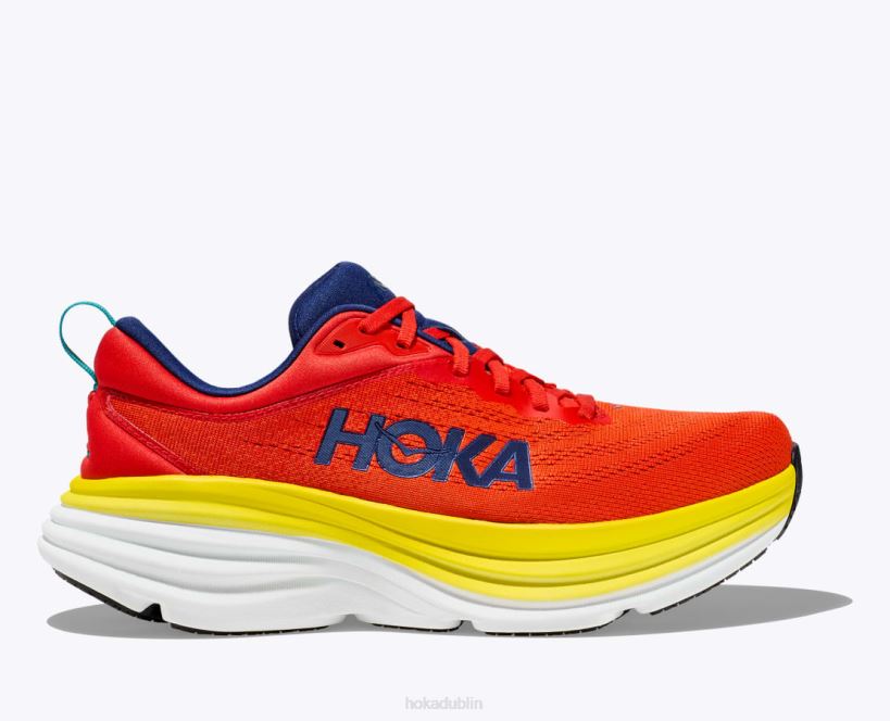 VLP8415 Hoka Men Bondi 8 Red Alert/Flame