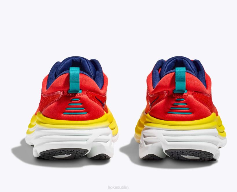 VLP8415 Hoka Men Bondi 8 Red Alert/Flame