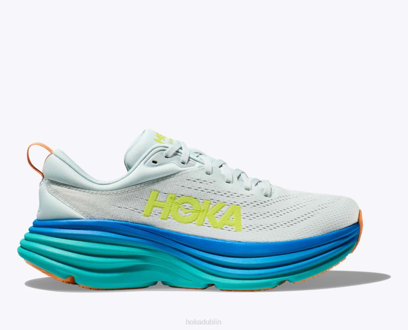 VLP8419 Hoka Men Bondi 8 Ice Flow/Bit Of Blue