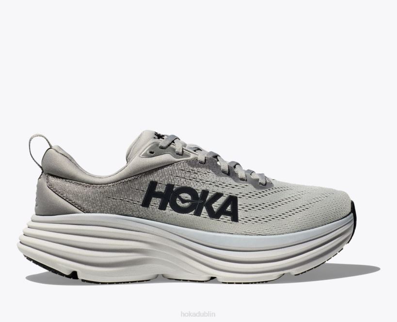 VLP8613 Hoka Men Bondi 8 Sharkskin/Harbor Mist