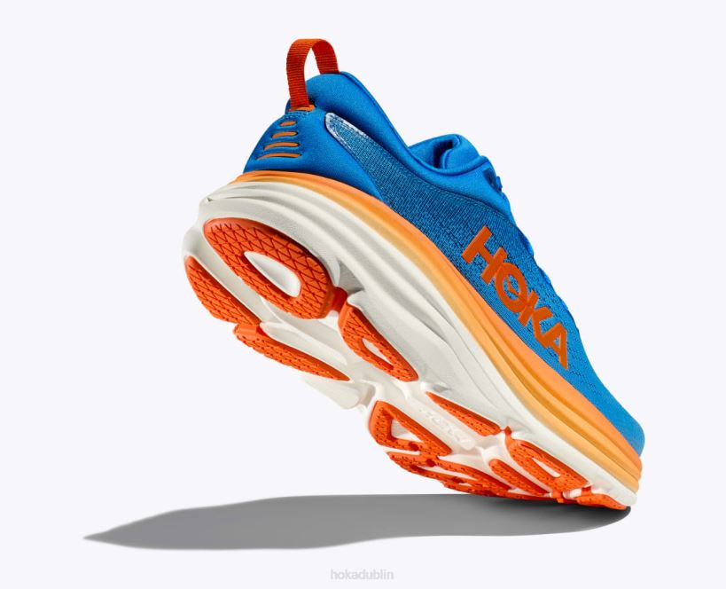 VLP8614 Hoka Men Bondi 8 Coastal Sky/Vibrant Orange