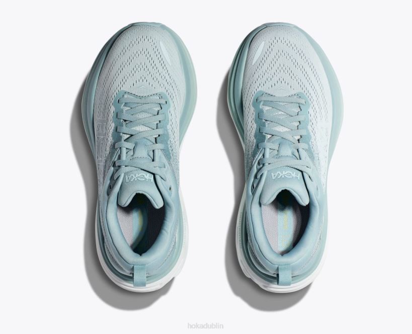VLP8689 Hoka Men Bondi 8 Sharkskin/Harbor Mist