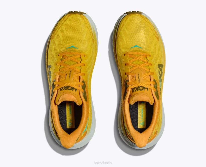 VLP8493 Hoka Men Challenger 7 Passion Fruit/Golden Yellow