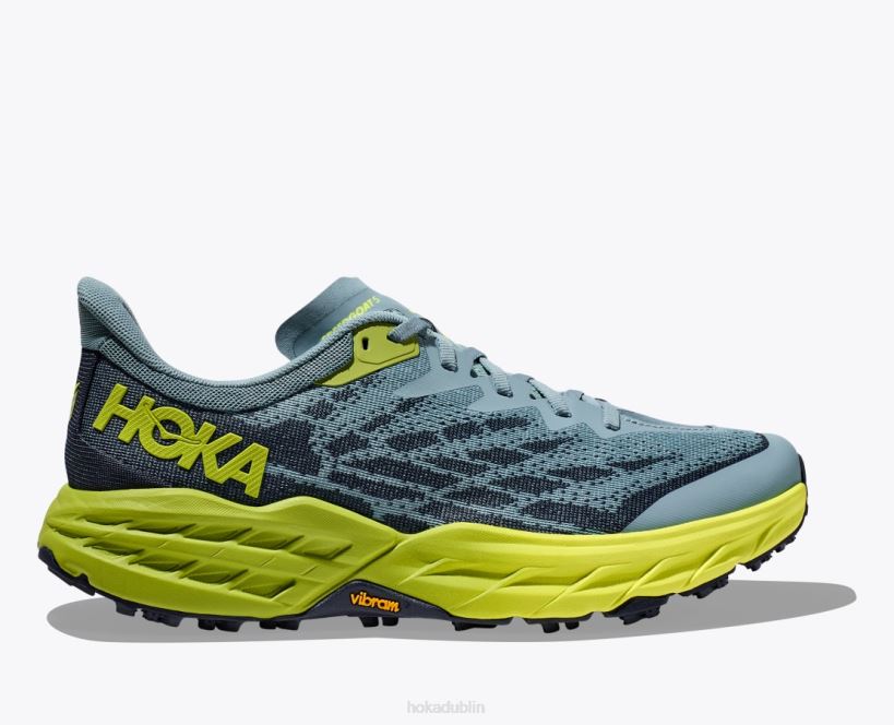 VLP8606 Hoka Men Speedgoat 5 Stone Blue/Dark Citron