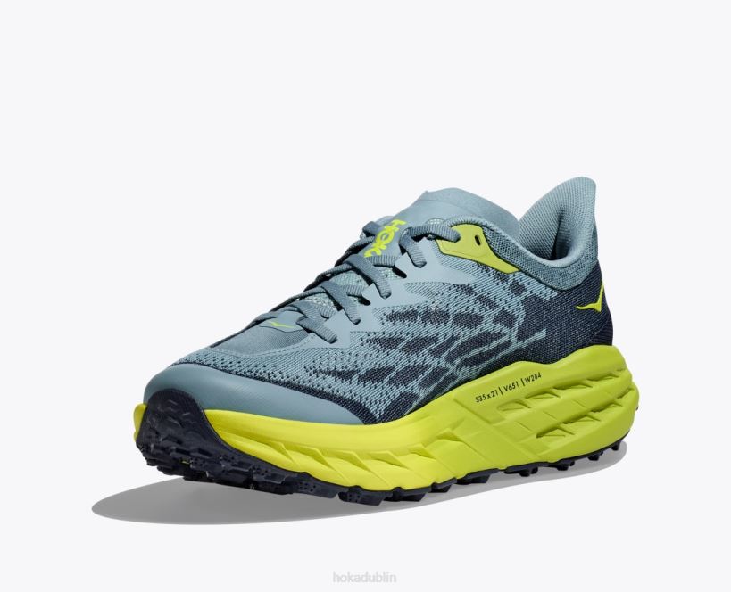 VLP8606 Hoka Men Speedgoat 5 Stone Blue/Dark Citron