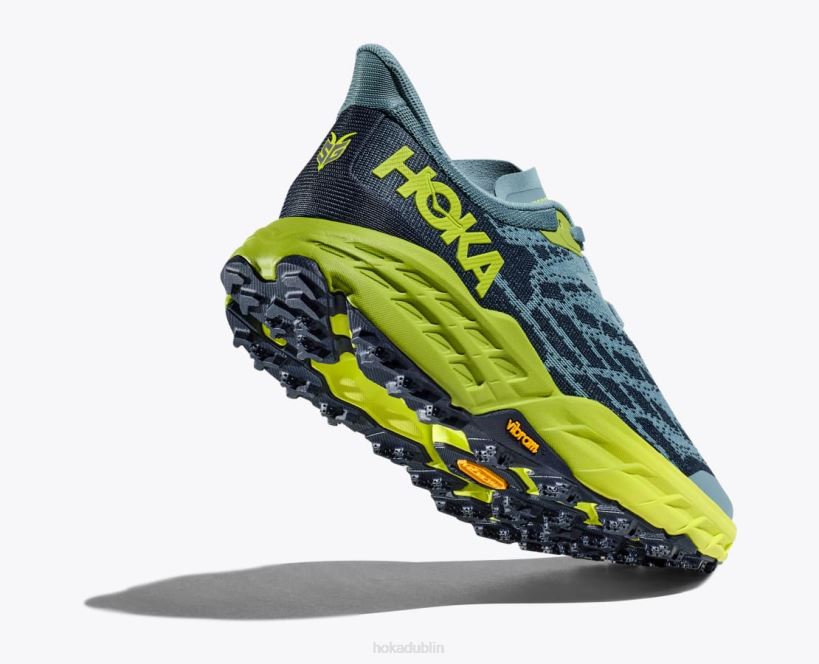 VLP8606 Hoka Men Speedgoat 5 Stone Blue/Dark Citron