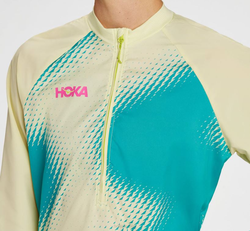 VLP8372 Hoka Women 1/2 Zip Wind Shell Golden Yellow