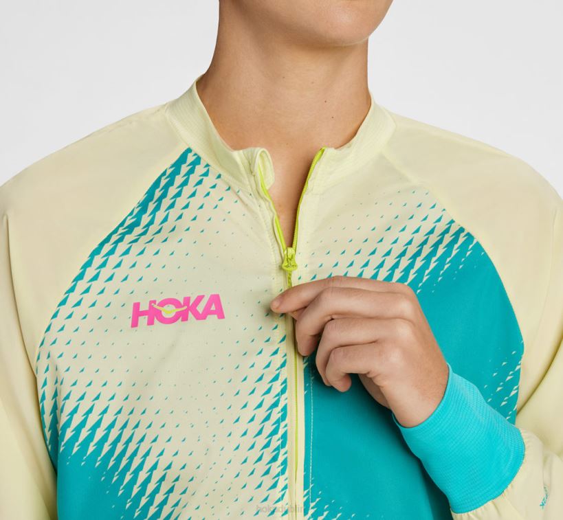 VLP8372 Hoka Women 1/2 Zip Wind Shell Golden Yellow