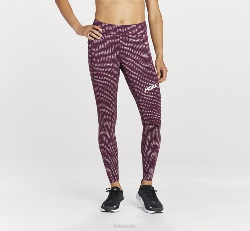 VLP8357 Hoka Women Performance Tight Grape Wine