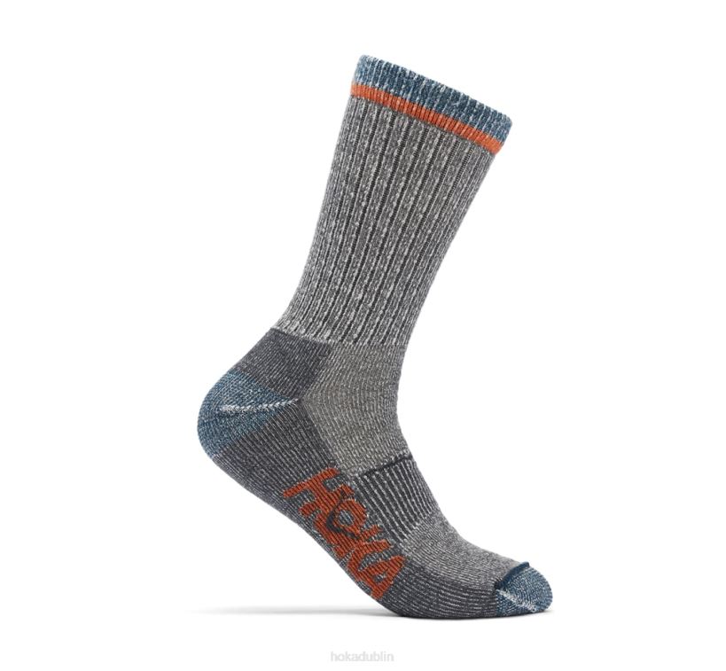 VLP8201 Hoka Women Merino Blend Crew Sock Castlerock