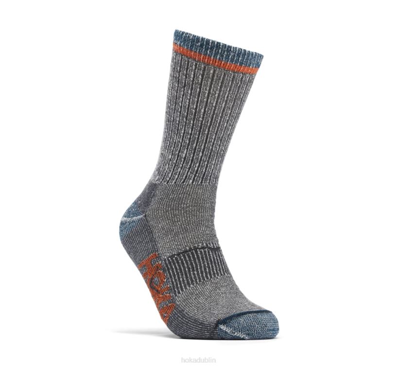 VLP8201 Hoka Women Merino Blend Crew Sock Castlerock