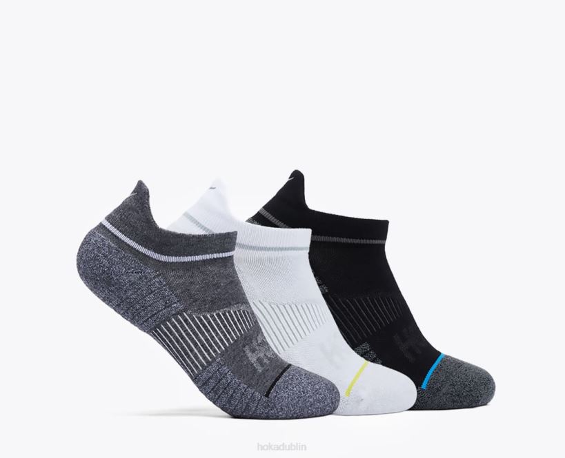 VLP8380 Hoka Women No-Show Run Sock 3-Pack White/Black/Grey
