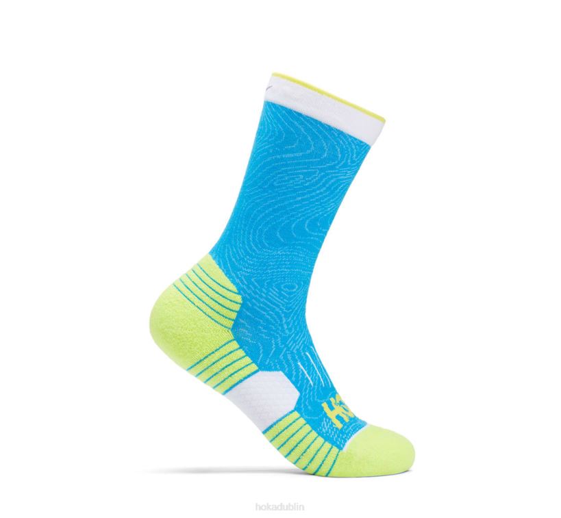 VLP8387 Hoka Women Crew Run Sock Diva Blue/Citrus