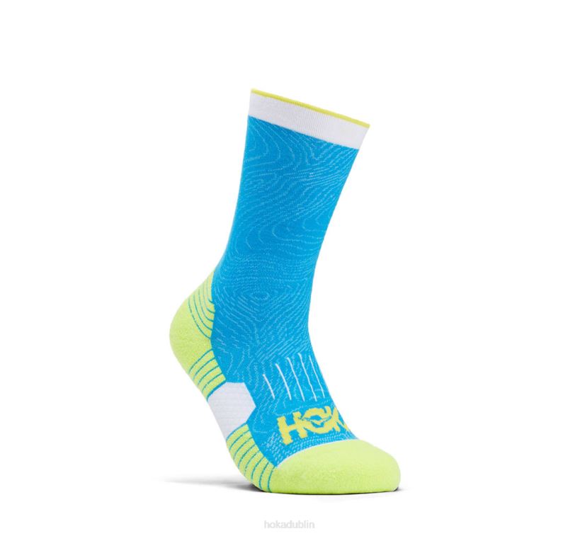 VLP8387 Hoka Women Crew Run Sock Diva Blue/Citrus