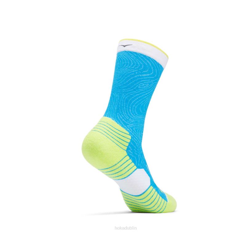 VLP8387 Hoka Women Crew Run Sock Diva Blue/Citrus
