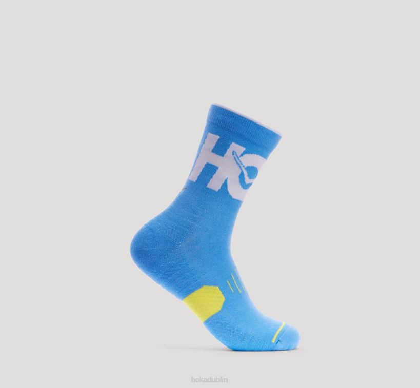 VLP8389 Hoka Women Crew Run Sock Diva Blue/Citrus