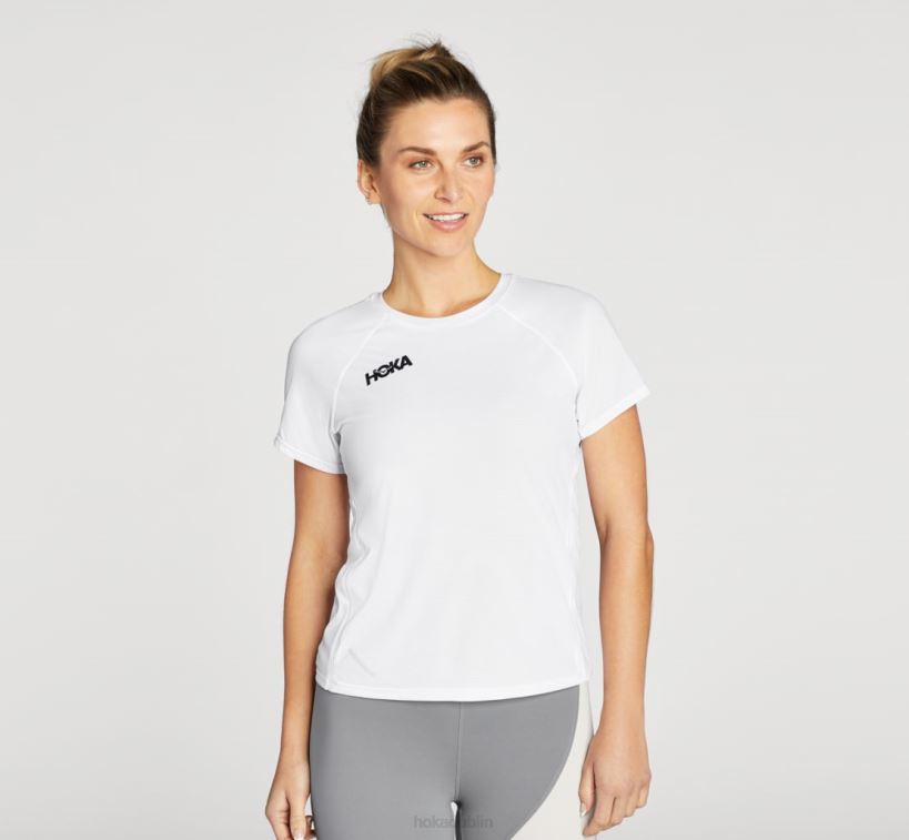 VLP8325 Hoka Women Glide Short Sleeve White