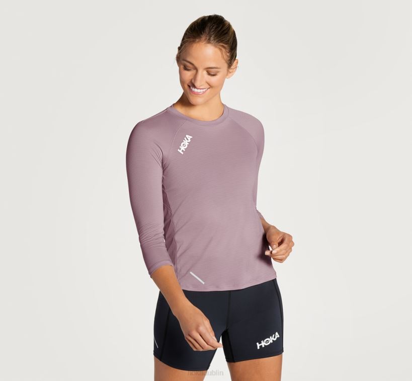 VLP8326 Hoka Women Glide 3/4 Sleeve Elderberry