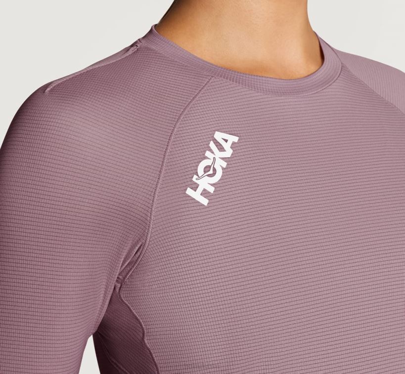 VLP8326 Hoka Women Glide 3/4 Sleeve Elderberry