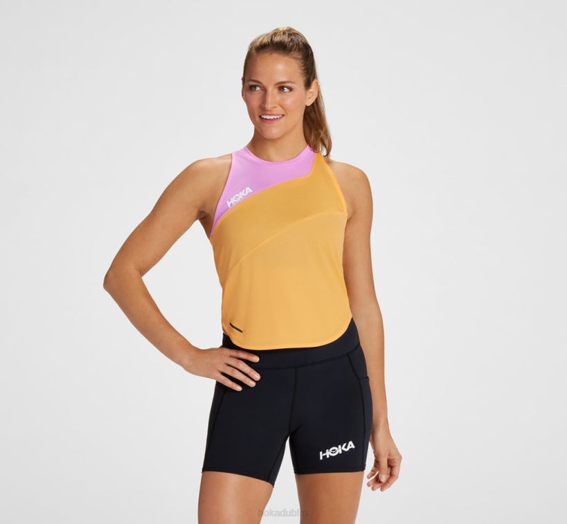VLP8342 Hoka Women Glide Tank Mock Orange
