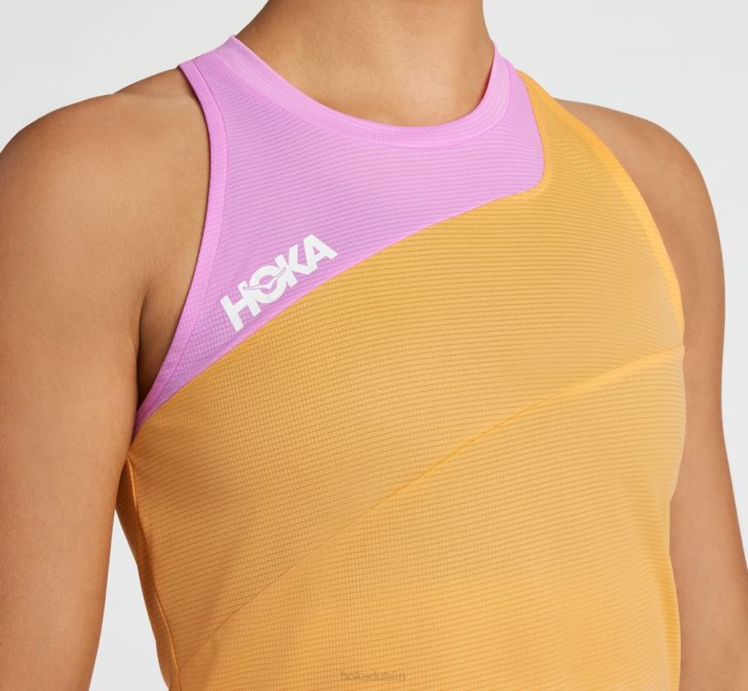 VLP8342 Hoka Women Glide Tank Mock Orange