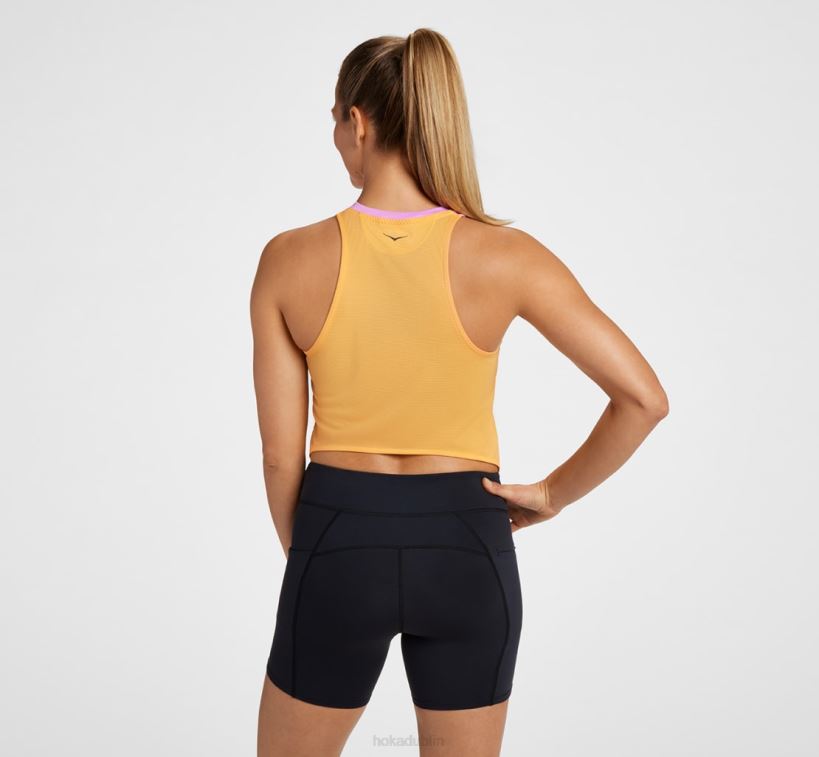 VLP8342 Hoka Women Glide Tank Mock Orange