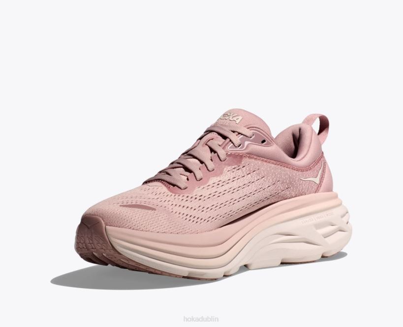 VLP810 Hoka Women Bondi 8 Pale Mauve/Peach Whip