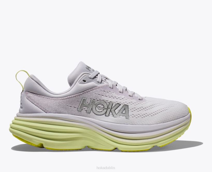 VLP813 Hoka Women Bondi 8 Nimbus Cloud/Luminary Green