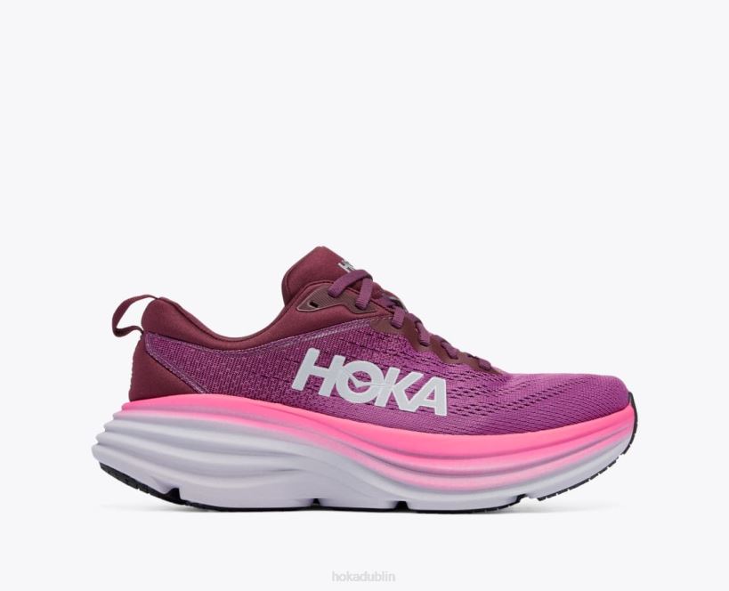 VLP815 Hoka Women Bondi 8 Beautyberry/Grape Wine