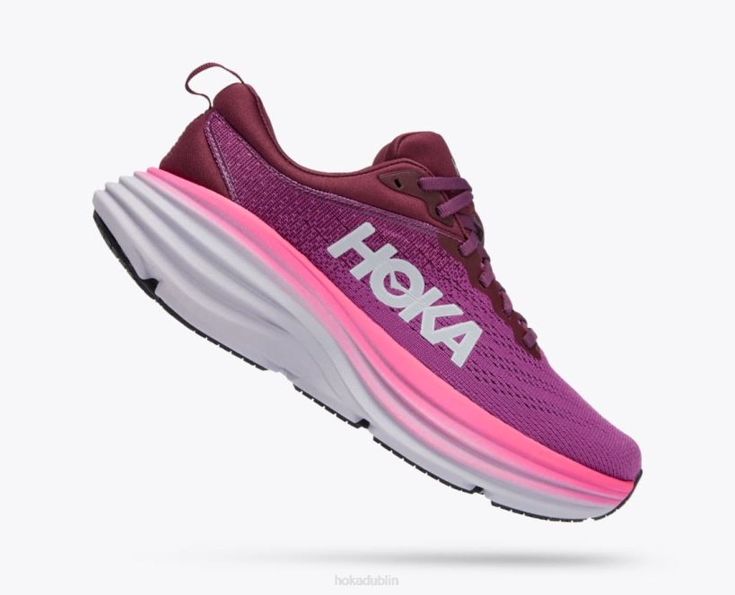 VLP815 Hoka Women Bondi 8 Beautyberry/Grape Wine