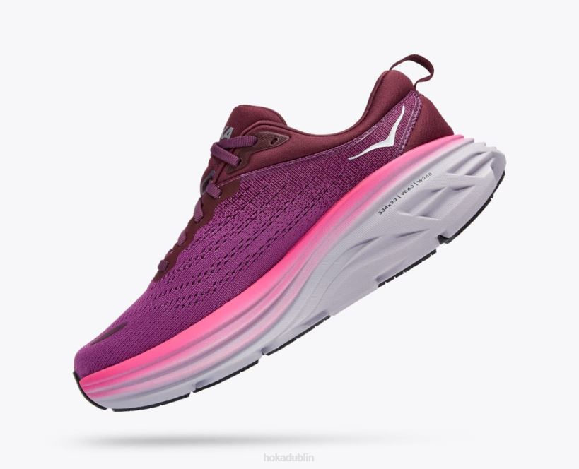 VLP815 Hoka Women Bondi 8 Beautyberry/Grape Wine