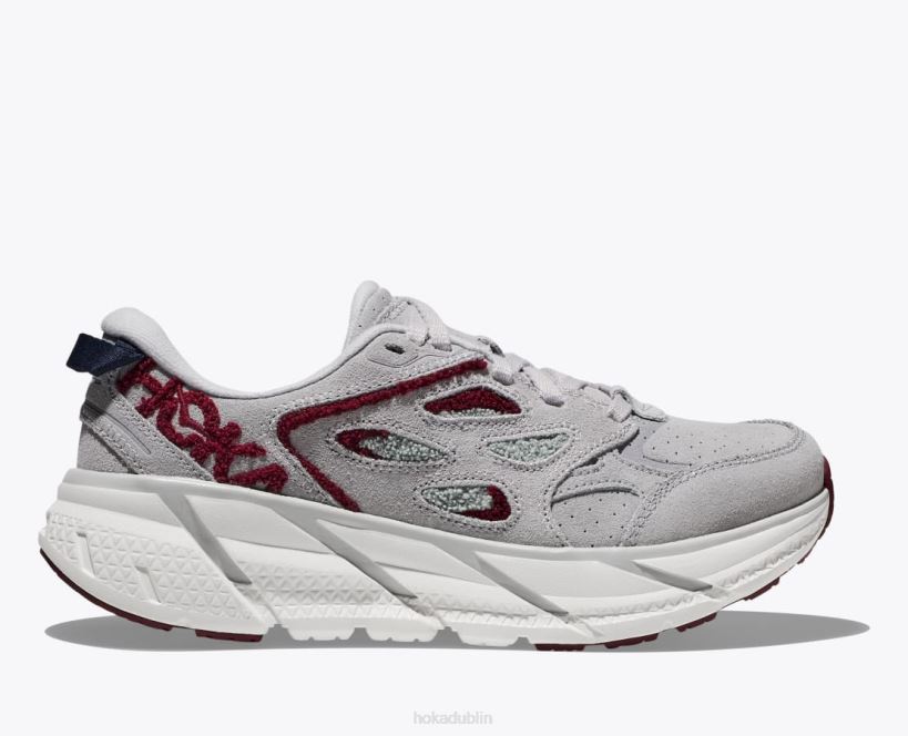 VLP8202 Hoka Women Clifton L Embroidery Lunar Rock/Cabernet