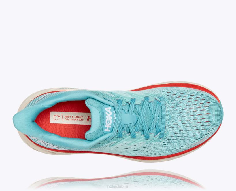 VLP8213 Hoka Women Clifton 8 Aquarelle/Eggshell Blue
