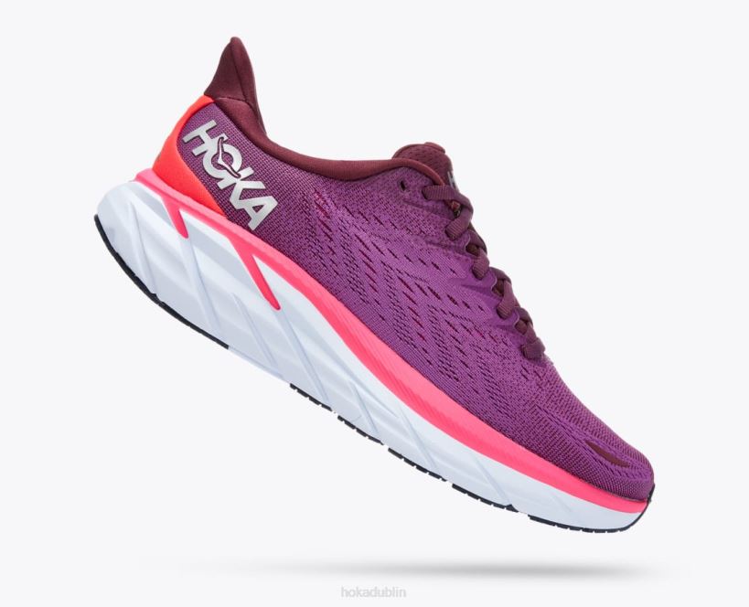 VLP8219 Hoka Women Clifton 8 Grape Wine/Beautyberry